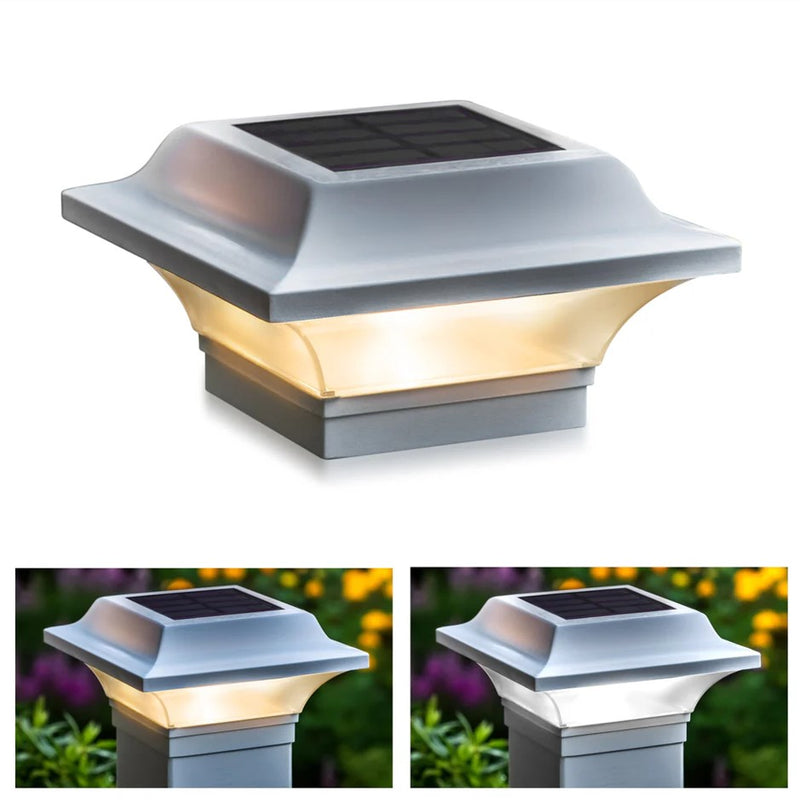 2x2 Imperial Solar Powered Post Cap Light - White (Fits 2", 2.25", 2.5" Rails)