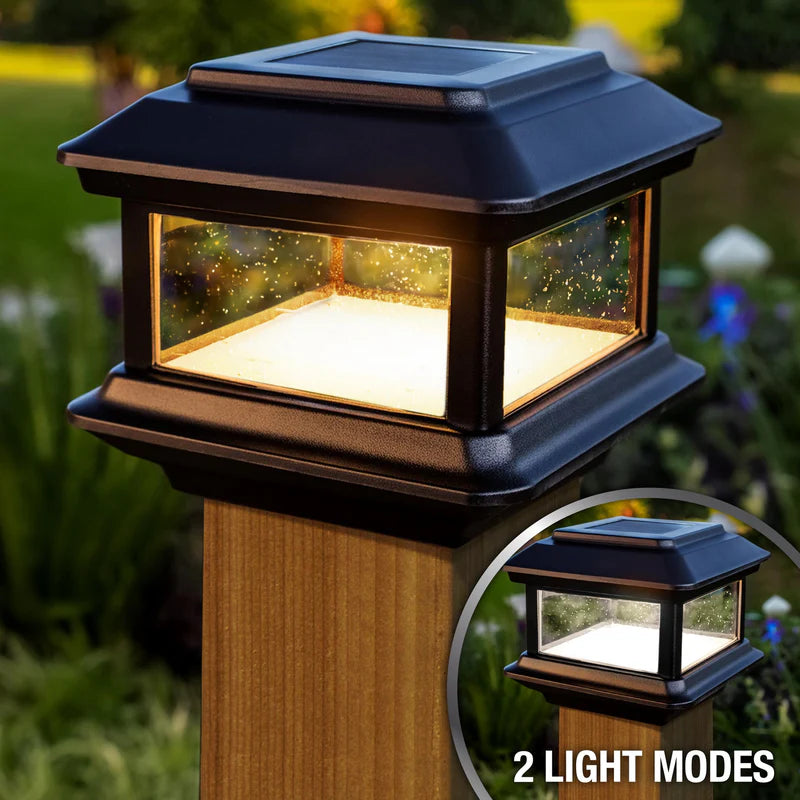 Colonial Solar Deck Light Black 4x4 Wood Post