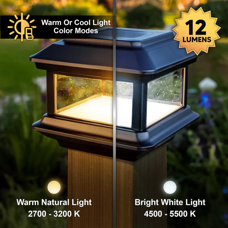 Colonial Solar Deck Light Black 4x4 Wood Post