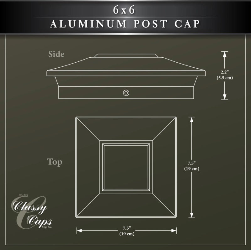 5x5-6x6 Aluminum Post Cap