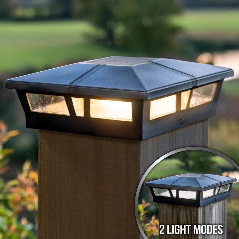 5x5-6x6 Cambridge Metal Solar Post Cap - Black