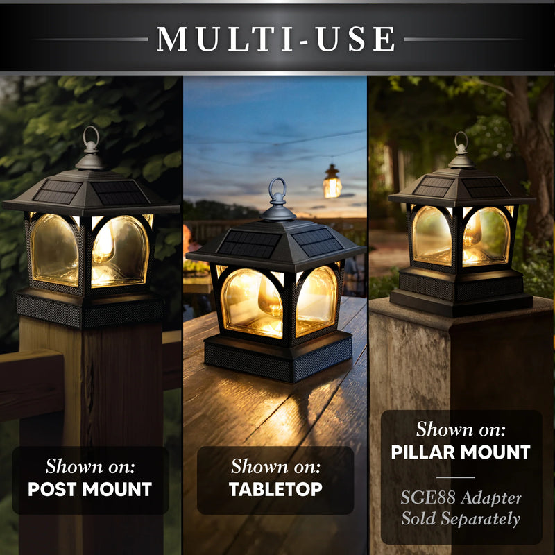 Edison Solar Post Cap/Table Top/Garden Lantern