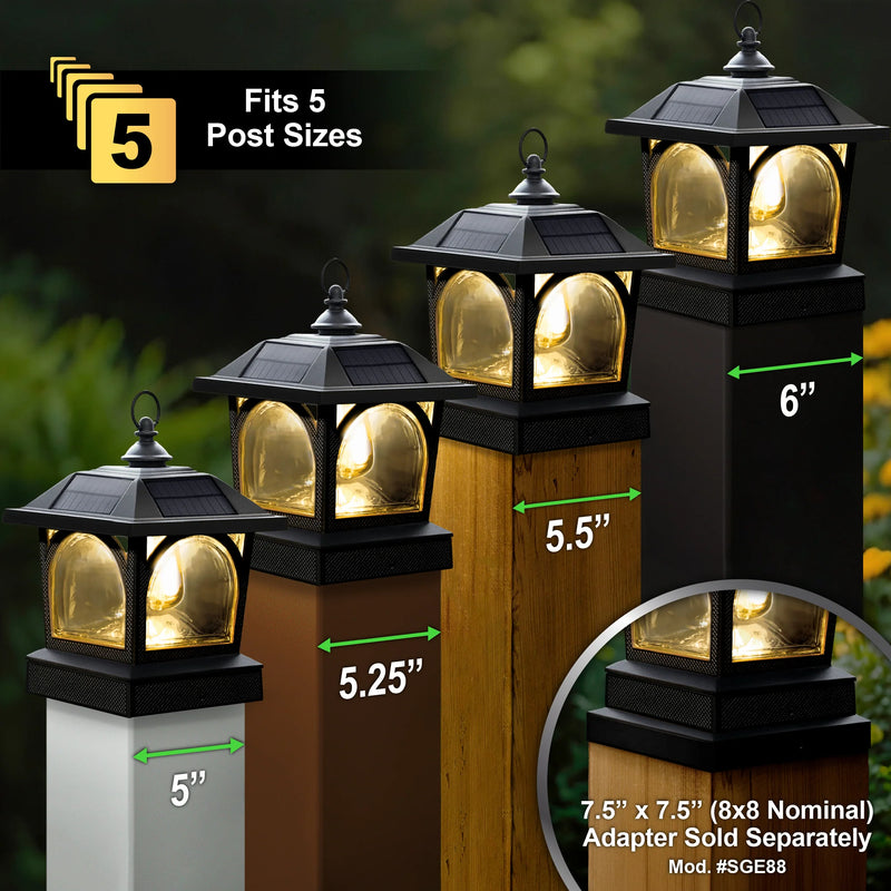 Edison Solar Post Cap/Table Top/Garden Lantern