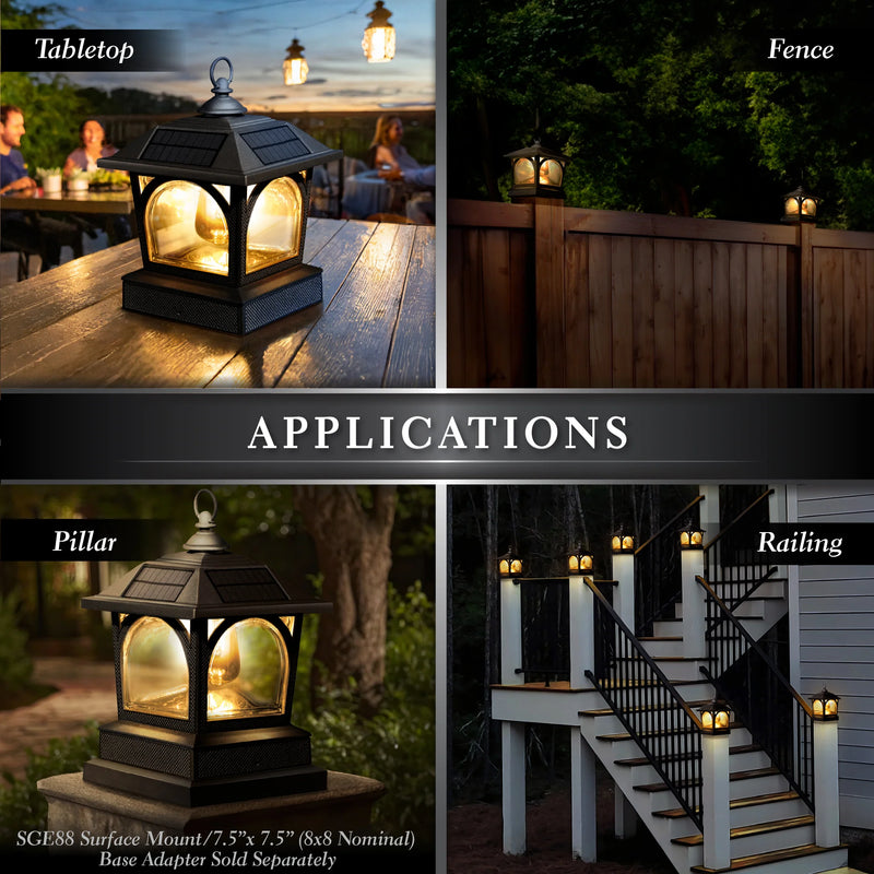 Edison Solar Post Cap/Table Top/Garden Lantern