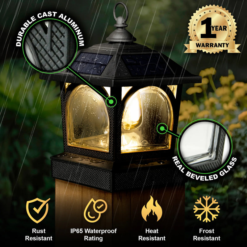 Edison Solar Post Cap/Table Top/Garden Lantern