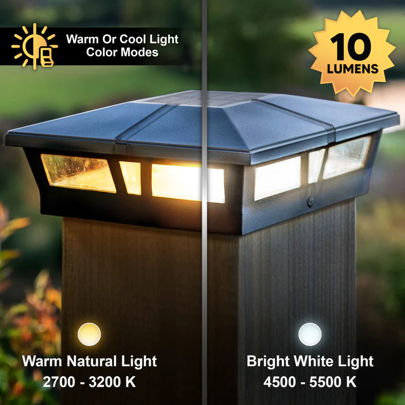 5x5-6x6 Cambridge Metal Solar Post Cap - Black