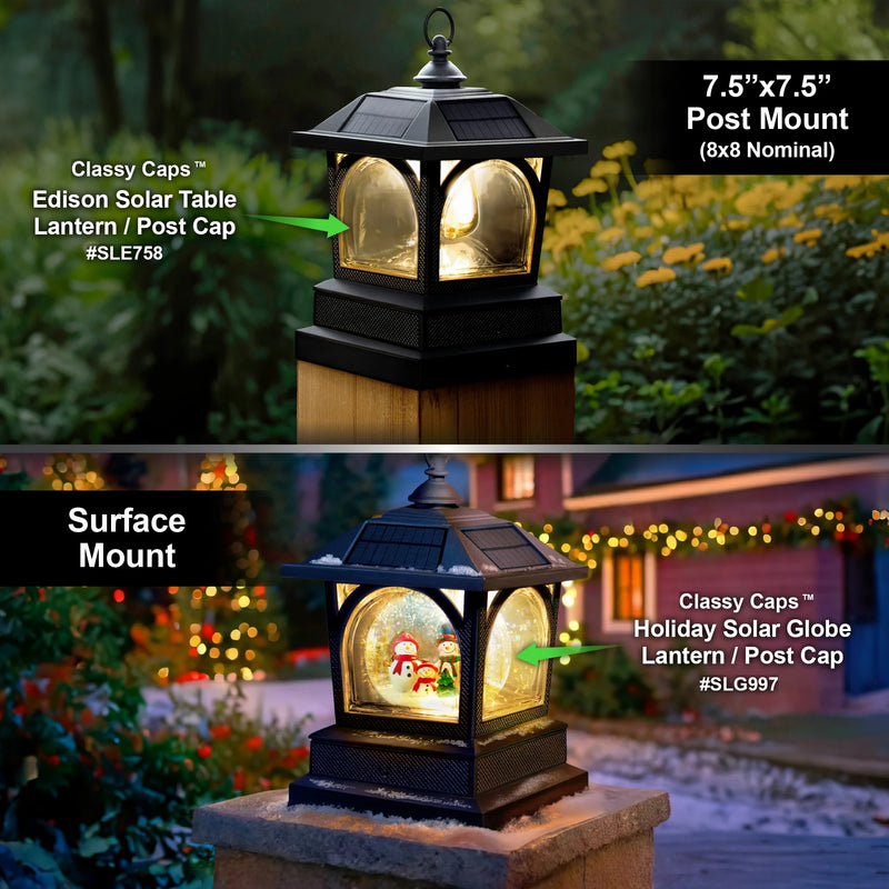 Edison Solar Post Cap/Table Top/Garden Lantern