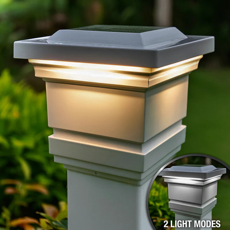 Classy PVC Solar Post Cap Light 4x4-5x5 White