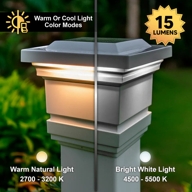 Classy PVC Solar Post Cap Light 4x4-5x5 White