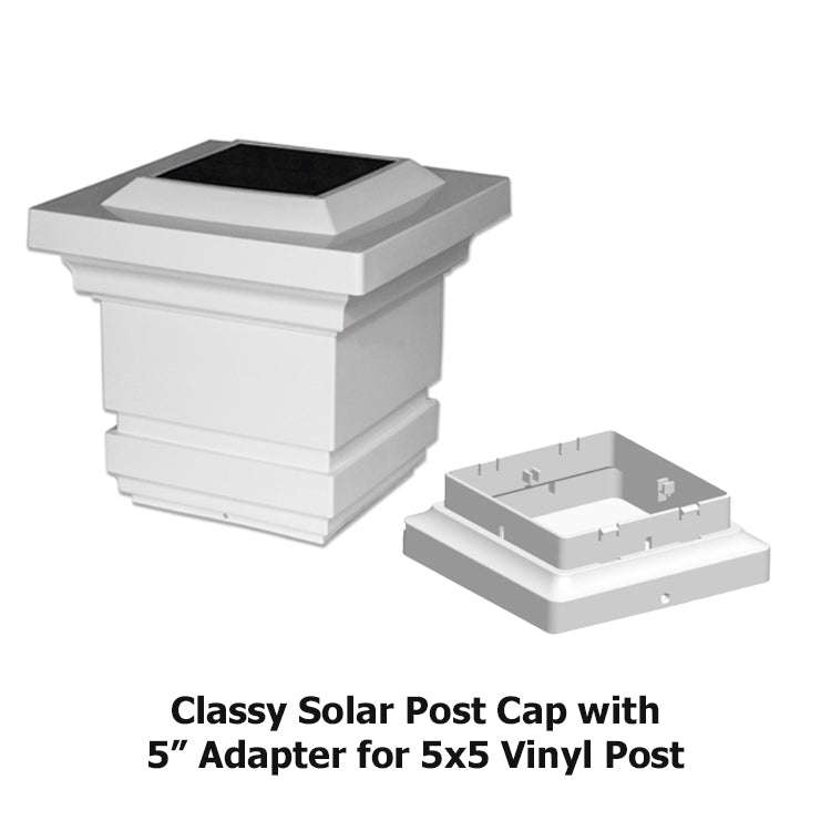 Classy PVC Solar Post Cap Light 4x4-5x5 White