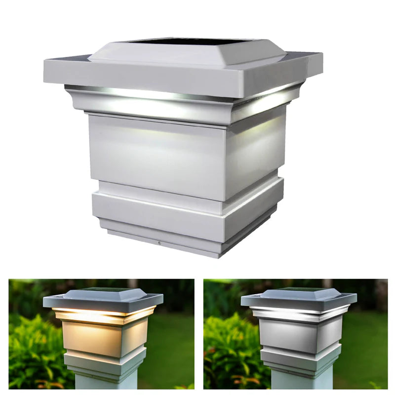 Classy PVC Solar Post Cap Light 4x4-5x5 White