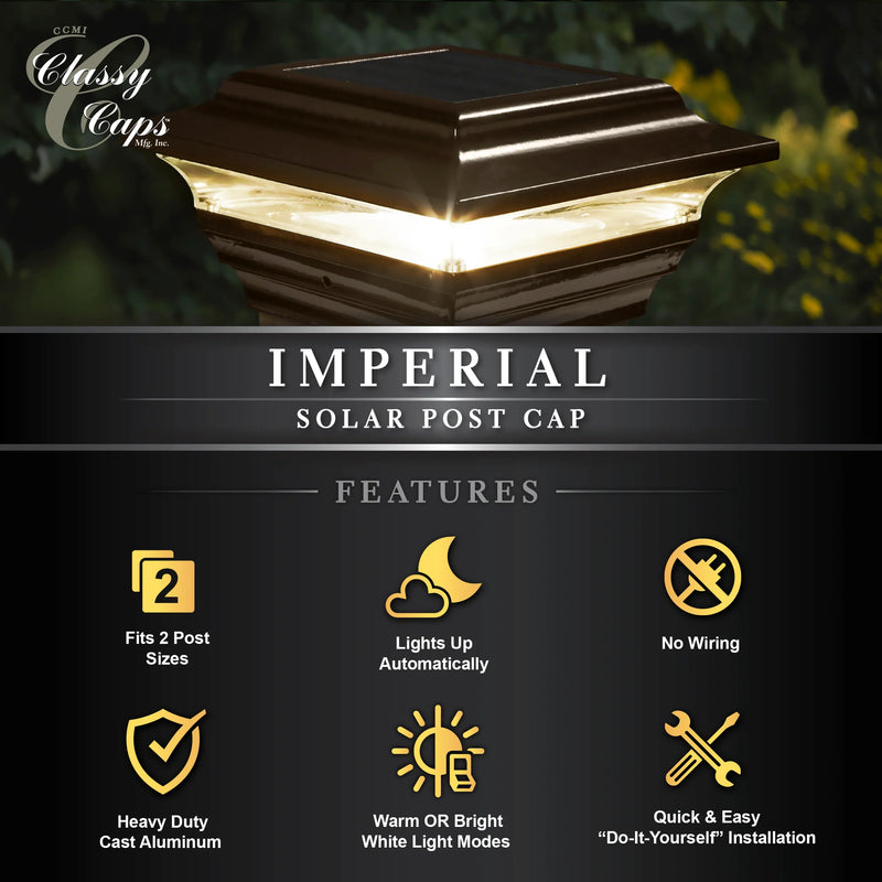 Imperial 4.5" Metal Solar Post Cap Light