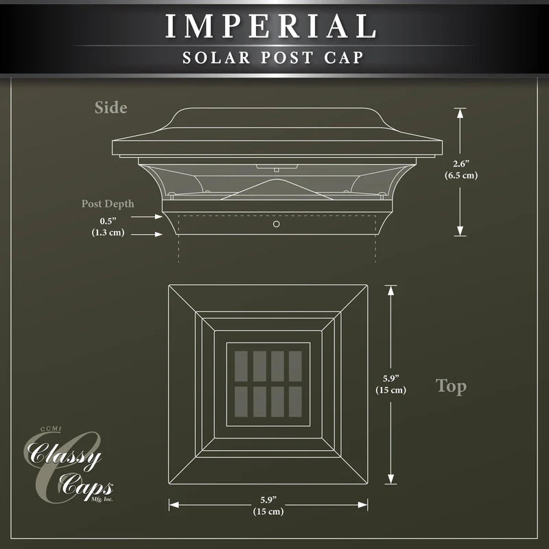 Imperial 4.5" Metal Solar Post Cap Light