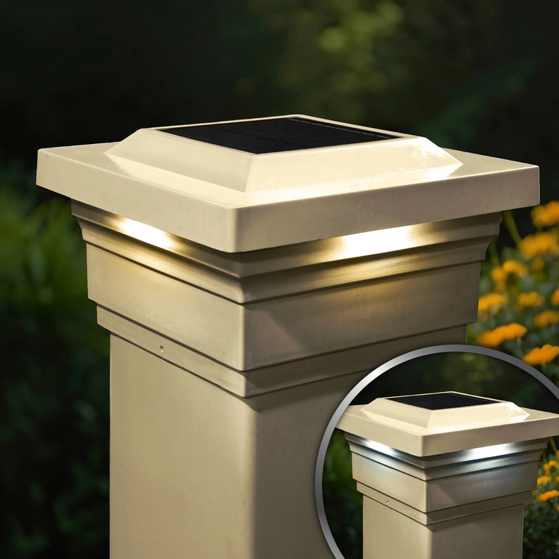 Majestic PVC Solar Post Cap Light 5x5 Tan