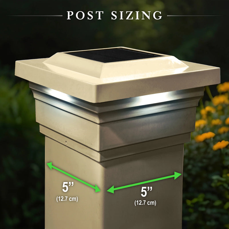 Majestic PVC Solar Post Cap Light 5x5 Tan