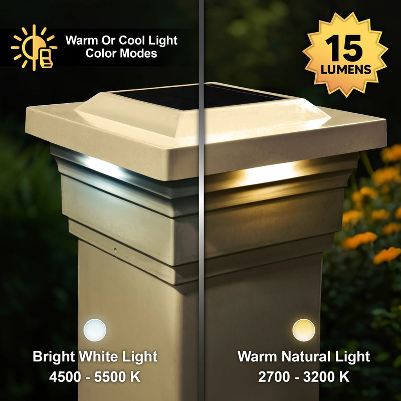 Majestic PVC Solar Post Cap Light 5x5 Tan