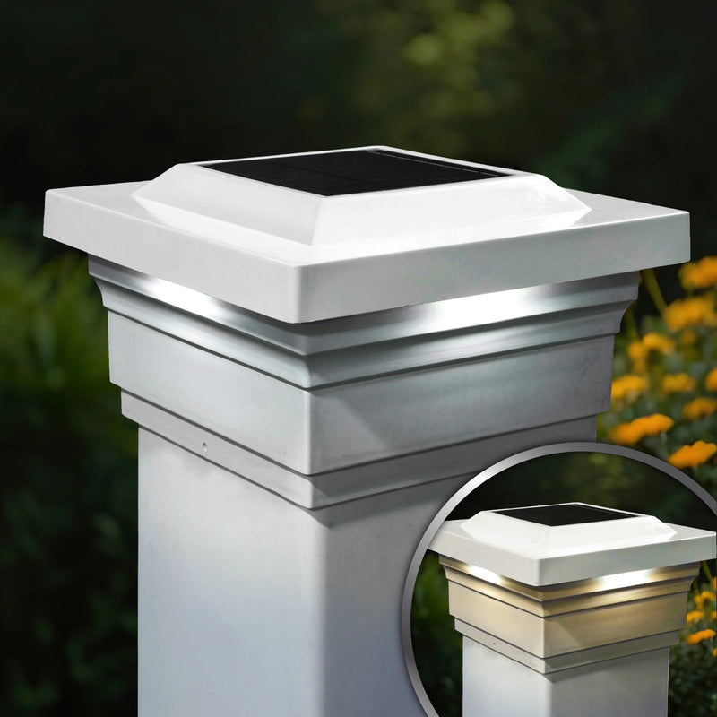 Majestic PVC Solar Post Cap Light 5x5 White