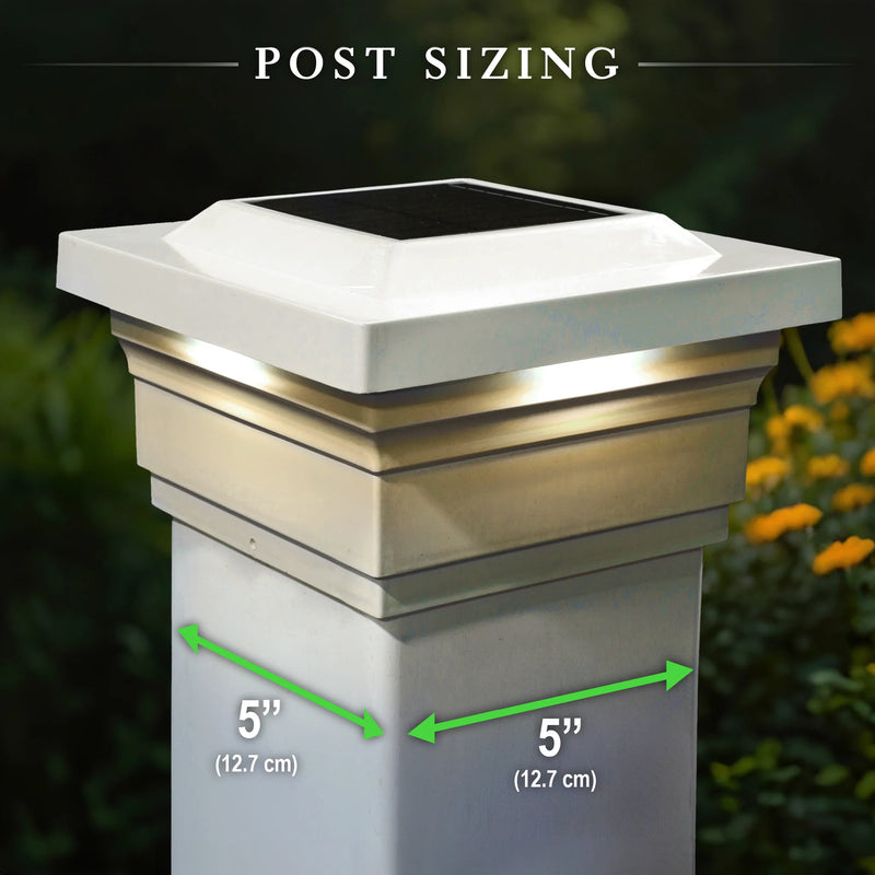 Majestic PVC Solar Post Cap Light 5x5 White