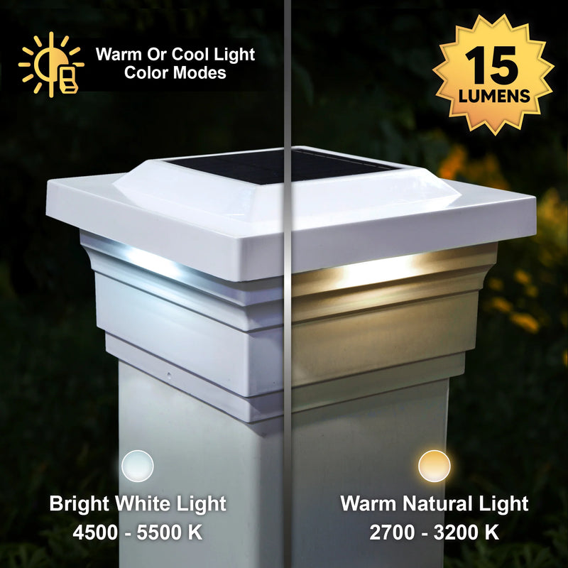 Majestic PVC Solar Post Cap Light 5x5 White