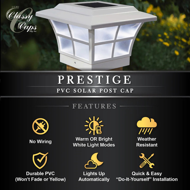 Prestige Solar Post Cap Light - White 4x4