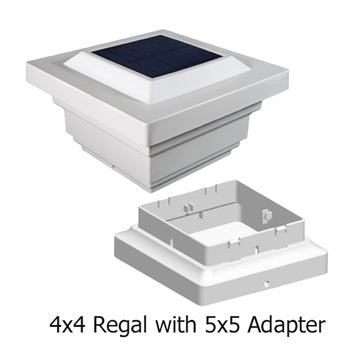 Regal PVC Solar Post Cap Light 4x4-5x5 White