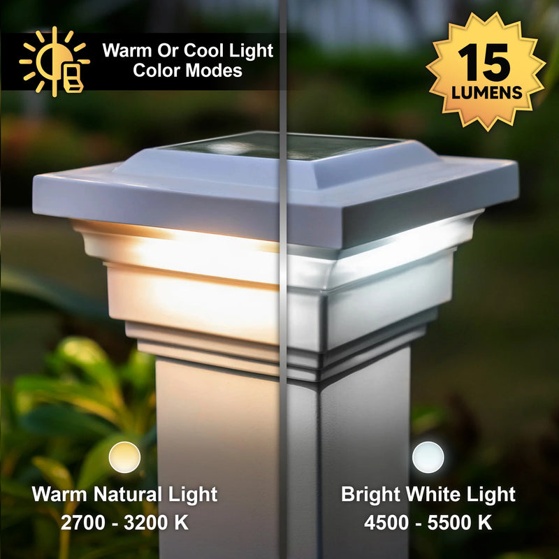 Regal PVC Solar Post Cap Light 4x4-5x5 White