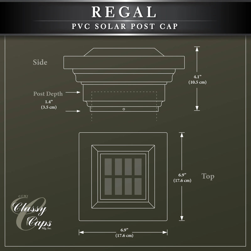 Regal PVC Solar Post Cap Light 4x4-5x5 White