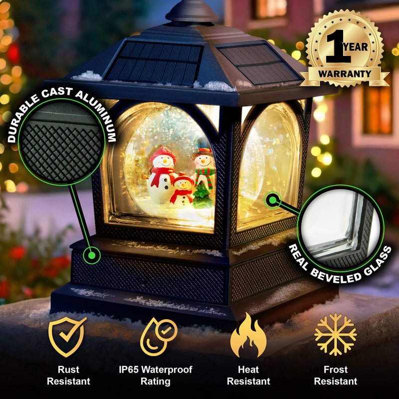 Holiday Solar Post Cap/Table Top/Garden Lantern