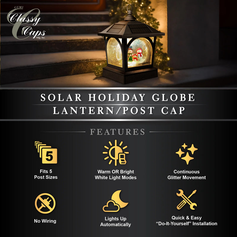 Holiday Solar Post Cap/Table Top/Garden Lantern